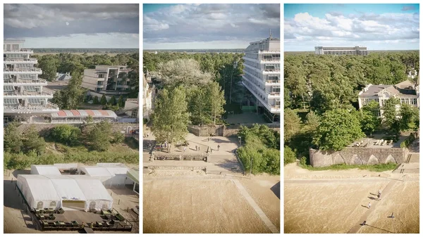 JURMALA, Letonia - JULIO 2017: Vista aérea de la hermosa costa . — Foto de Stock