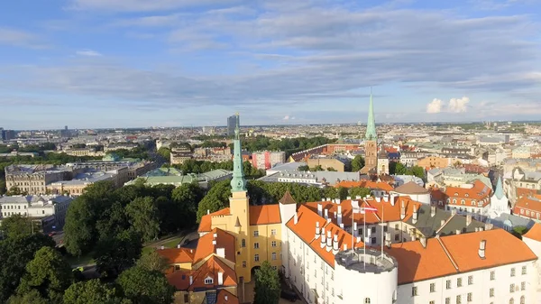 Incredibile vista aerea dello skyline di Riga, Lettonia — Foto Stock