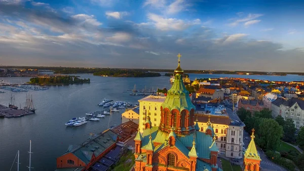 Uspenskijkatedralen i Helsingfors, Flygfoto — Stockfoto