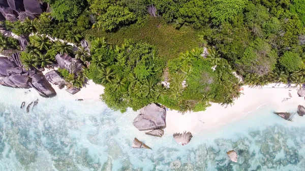 Overhead view of Anse Source D\'argent in La Digue - Seychelles I