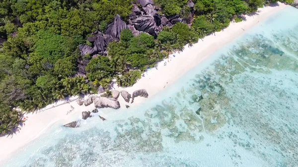 Overhead view of Anse Source D'argent in La Digue - Seychelles I