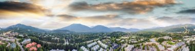 Panoramic aerial view of Whistler skyline and surrounding mounta clipart