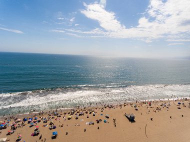 Santa Monica Beach, Kaliforniya'nın havadan görünümü