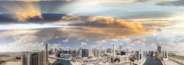 Centro de Dubái vista aérea al atardecer — Foto de Stock