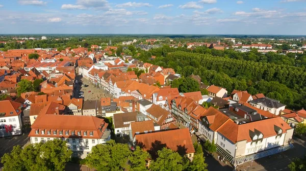 Aerial view of Celle at sunset, Germany — Stock Photo, Image