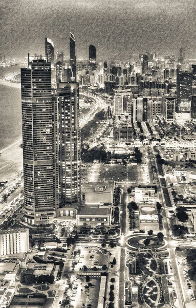 Skyline aéreo de Abu Dhabi, Emiratos Árabes Unidos — Foto de Stock