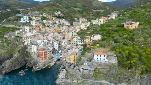 Vista aérea de Riomaggiore, Italia —  Fotos de Stock