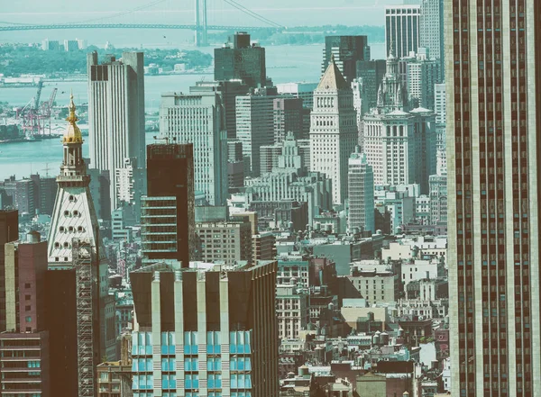 NEW YORK CITY - JUNE 9, 2013: Aerial view of Midtown skyscrapers — Stock Photo, Image