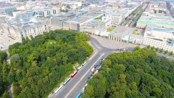 Aerial view of Berlin skyline from June 17 road, Germany — Stock Photo, Image