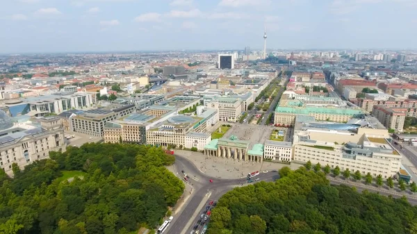 Aerial view of Berlin skyline from June 17 road, Germany — Stock Photo, Image