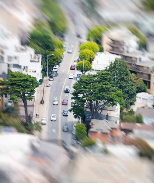 Luftaufnahme von San Francisco Straße und Häuser — Stockfoto