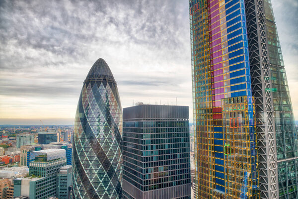 City of London. Aerial view of modern buildings. Business and corporate concept.