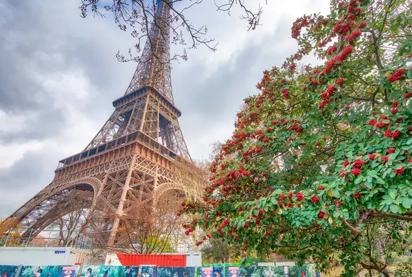 PARÍS - DICIEMBRE DE 2012: Los turistas visitan la Torre Eiffel. Este es el —  Fotos de Stock