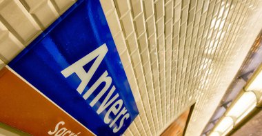 PARIS, FRANCE - DECEMBER 2012: Anvers Sacre Coeur subway station