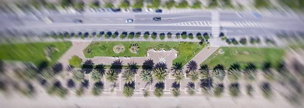 Aerial view of beautiful city promenade — Stock Photo, Image