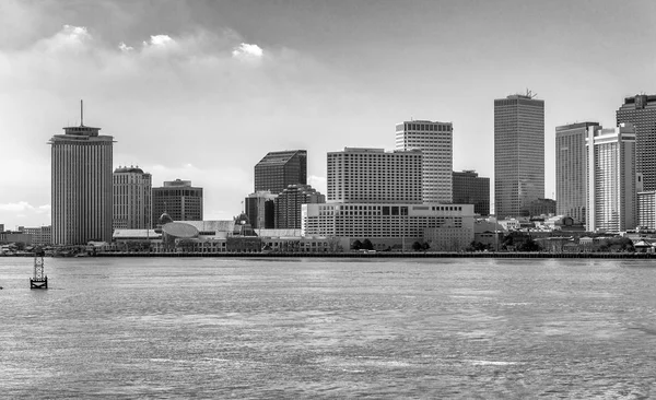 New Orleans skyline on a beautiful day from Mississippi river