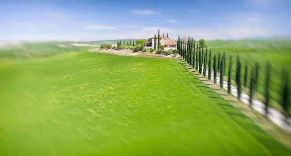 Beautiful colors of Tuscany, aerial view in spring season — Stock Photo, Image