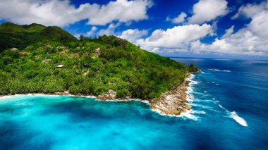 Mahe Anse Intendance' Adası - Seyşeller COA'ları havadan görünümü