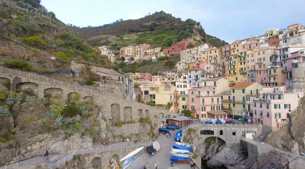 Luchtfoto van Manarola, vijf landen - Italië — Stockfoto