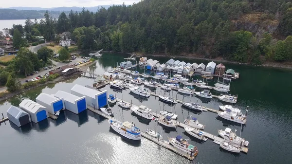 Vue aérienne de la baie de Gênes sur l'île de Vancouver — Photo