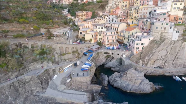 Casas de Manarola, Cinco Terras, Itália — Fotografia de Stock