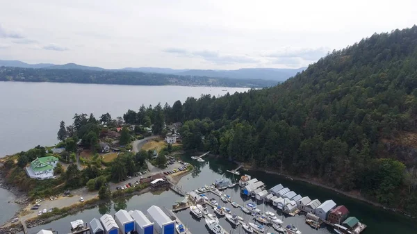 Vue aérienne de la baie de Gênes dans l'île de Vancouver, Canada — Photo