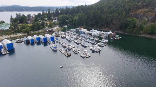 Vue aérienne de la baie de Gênes sur l'île de Vancouver — Photo