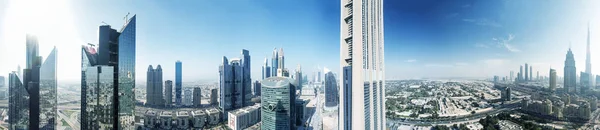 DUBAI - DECEMBER 2016: Aerial panoramic view of downtown city sk — Stock Photo, Image