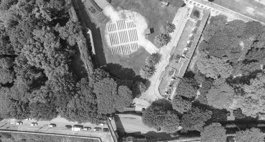 Pisa, İtalya için Scotto Bahçe ek yükü havadan görünümü