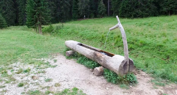 Fontana di montagna nei prati — Foto Stock