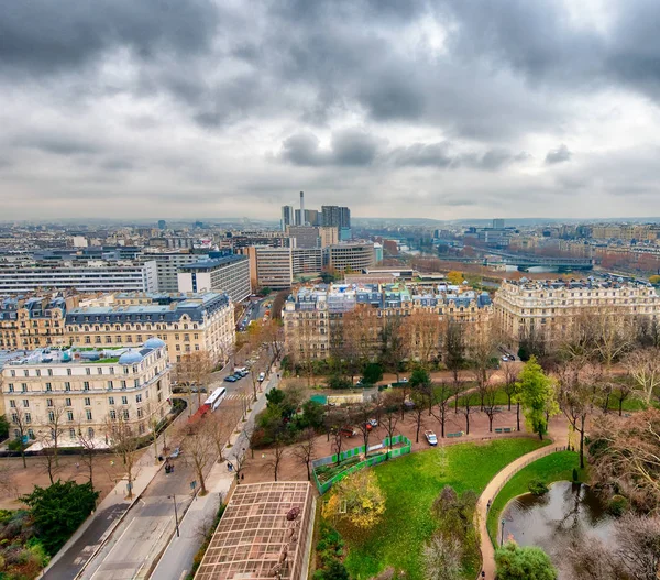 Aerial view of Paris in winter — Stock Photo, Image