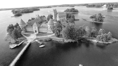 Trakai Kalesi, Litvanya'nın havadan görünümü