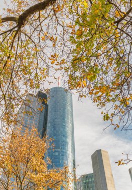 Şehir Parkı sonbaharda Metropolis manzarası