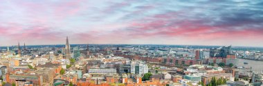 Hamburg, Almanya. Panoramik havadan görünümü