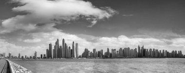 Dubai Yat Limanı manzarası ve Palm Jumeirah, Birleşik Arap Emirlikleri Hava