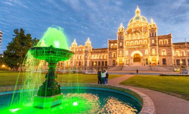 Victoria, British Columbia - 14 Ağustos 2017: Parlamento buildin