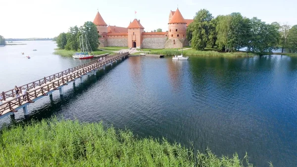 A légi felvétel a vár Trakai, Litvánia — Stock Fotó