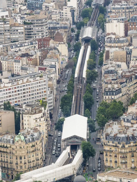 Paris externa metro tågsystem, Flygfoto — Stockfoto