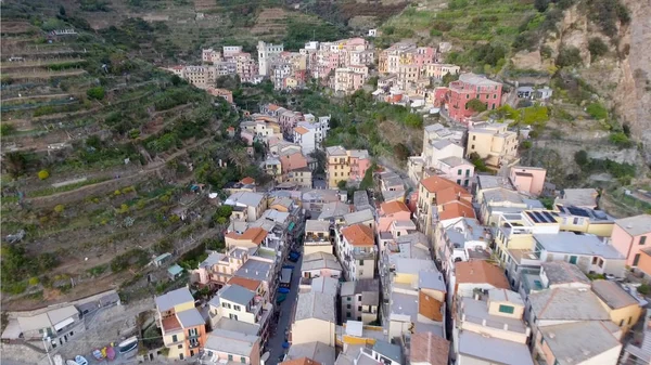 Vista aérea de Manarola, Cinco Terras, Itália — Fotografia de Stock