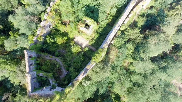 Luftaufnahme der Burgruine — Stockfoto