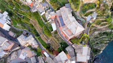 Ek yükü havadan görünümü beş topraklar evleri, İtalya