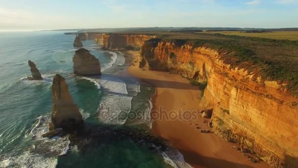 在澳大利亚维多利亚的12使徒的奇妙景色 — 图库视频影像