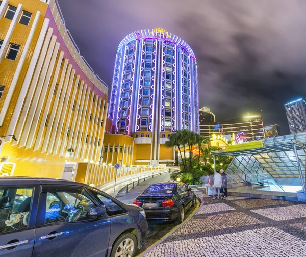 Macau modern night skyline with buildings and casinos — Stock Photo, Image