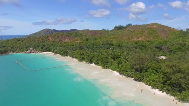 Anse Lazio Strand Nordwesten Der Insel Praslin Seychellen Video — Stockvideo