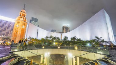 Kowloon modern gece manzarası turist