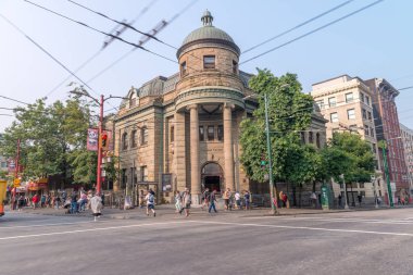 Vancouver, Kanada - 9 Ağustos 2017: Carnegie Halk Kütüphanesi exte