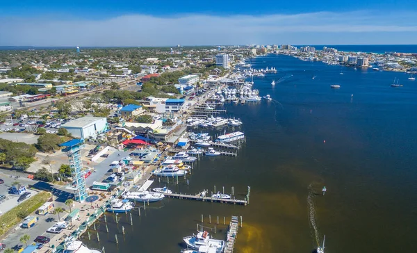 Vista aérea del horizonte de Destin, Florida en invierno —  Fotos de Stock