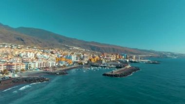 Candelaria şehir sahil şeridi Tenerife, Santa Cruz de Tenerife, Kanarya Adaları, İspanya, video 
