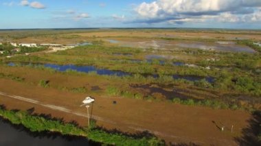 Everglades bataklık peyzaj, Florida, ABD, video havadan görünümü 