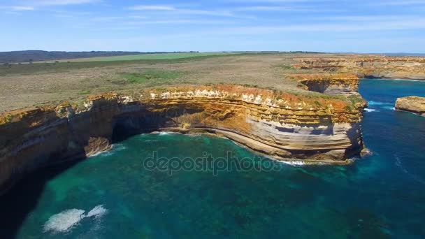 Kanec Formace Loch Ard Gorge Podél Velké Ocean Road Austrálie — Stock video